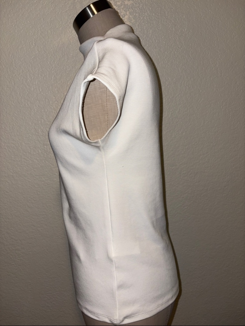Zara White Short Sleeve Mock Neck Top - Picture 5 of 6